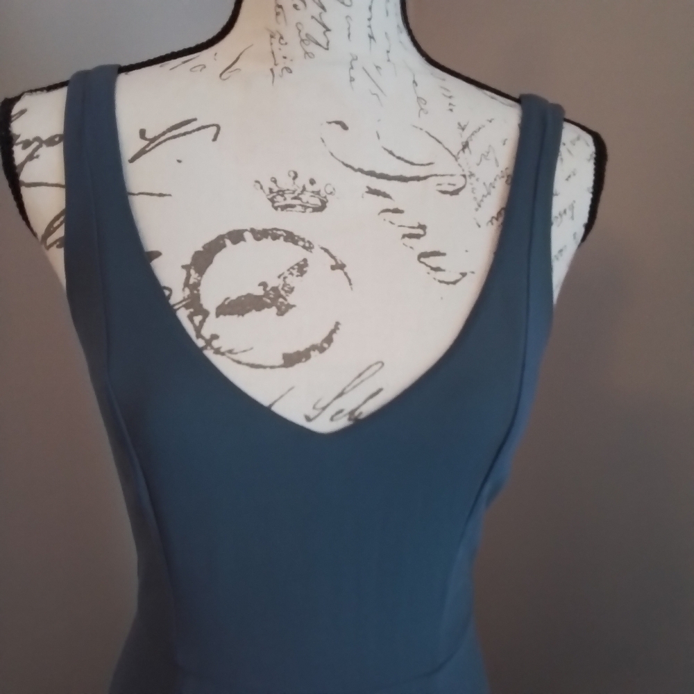 Show Me Your MuMu Jenn Maxi Dress in Slate Blue Chiffon - S - Picture 6 of 12